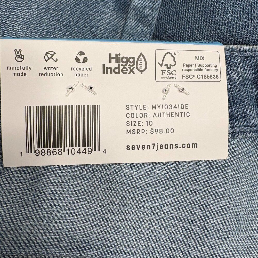 Seven7 High Rise Loose Straight Leg Jeans Size 10 NWT | Sustainable Denim - Picture 4 of 10